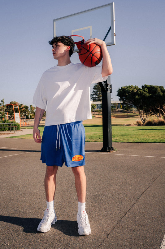 Blue Retro Mesh Shorts