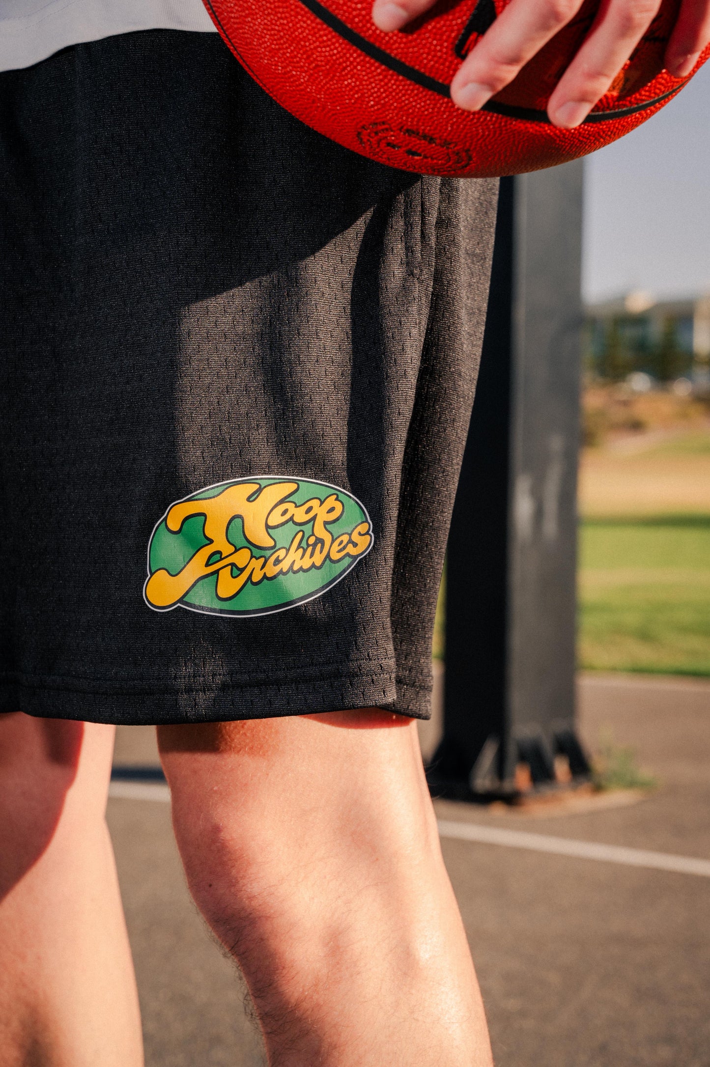 Black Retro Mesh Shorts