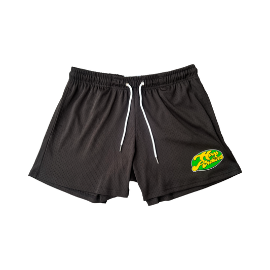 Black Retro Mesh Shorts