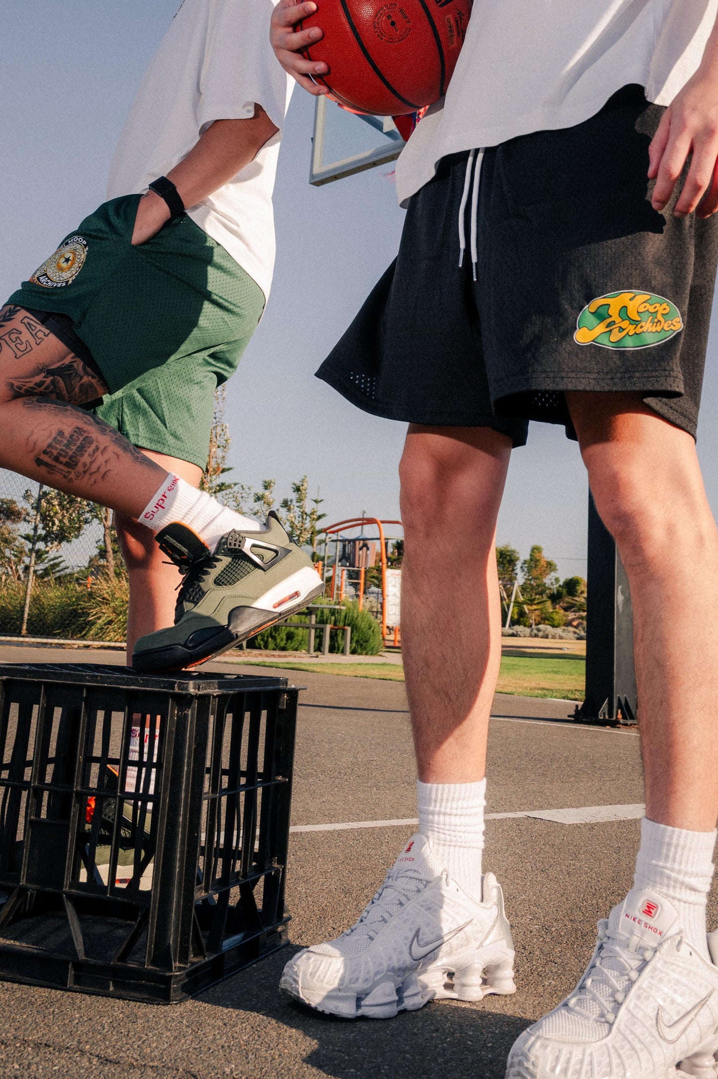 Black Retro Mesh Shorts
